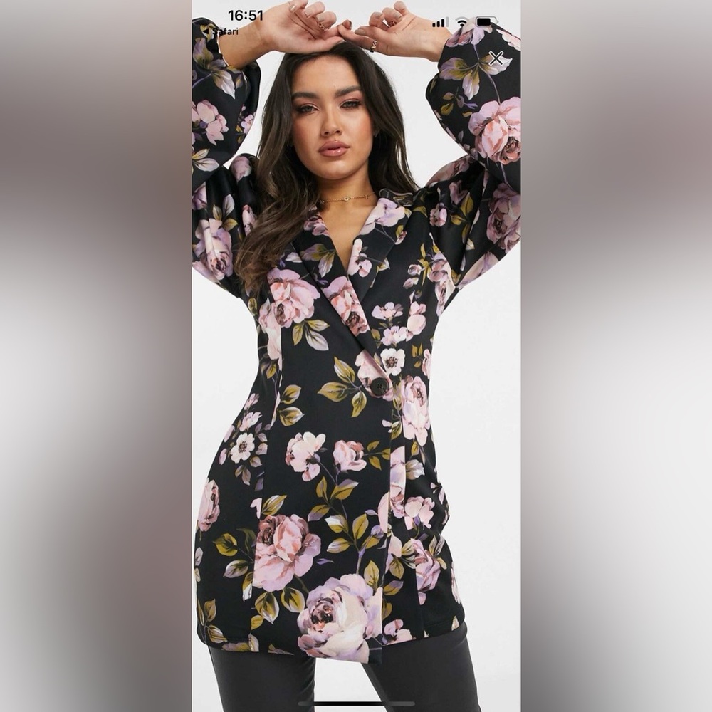 ASOS floral blazer dress size 12 nwot